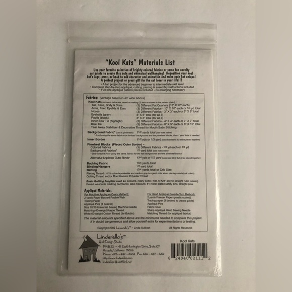 4/$15 Quilt Pattern Kool Kats - Picture 3 of 4